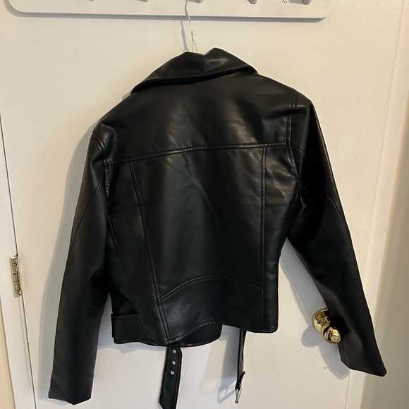 Faux Black Leather Jacket - Picture 2 of 2